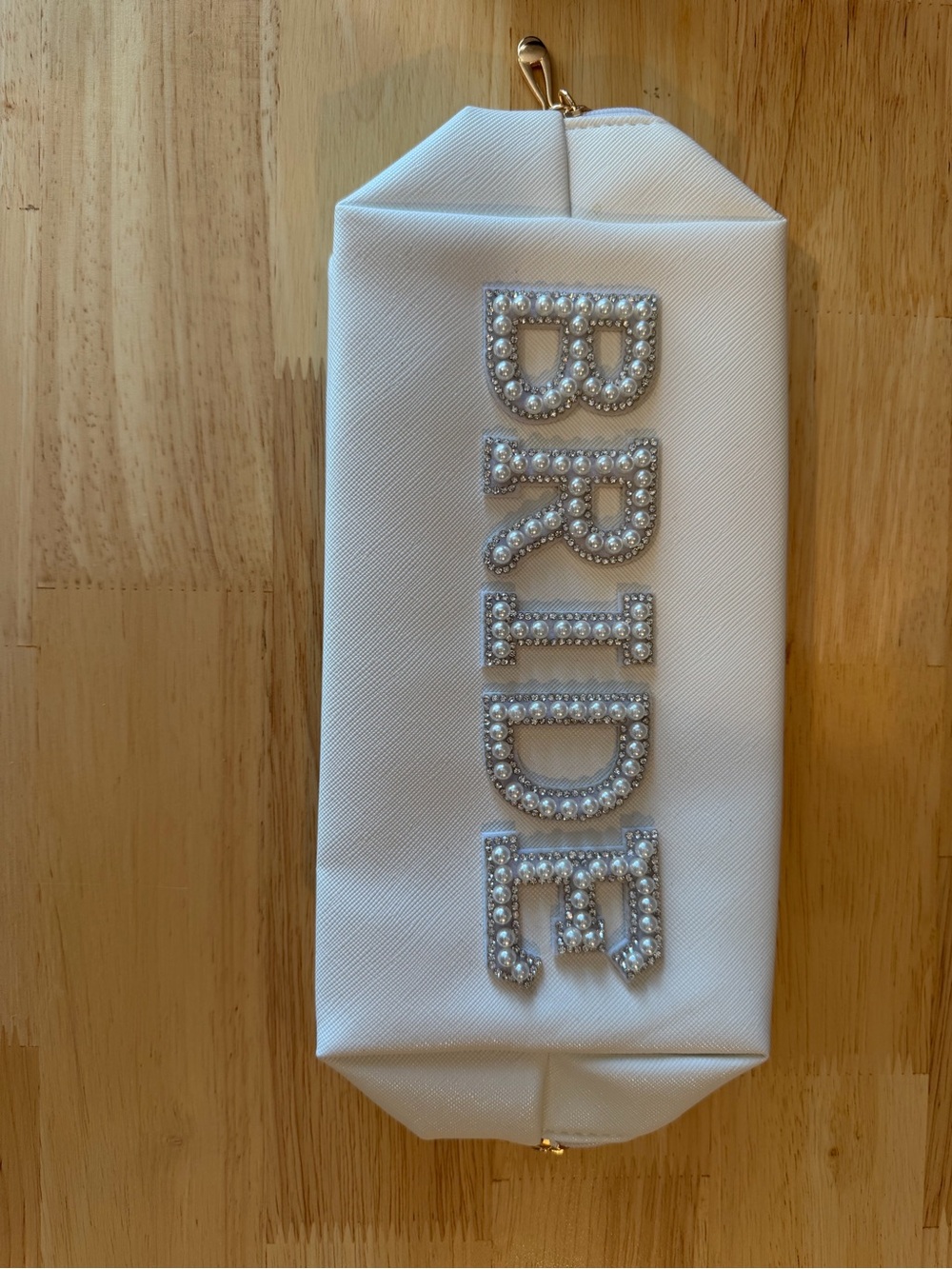 Brand New Bridal White Beaded Makeup Bag